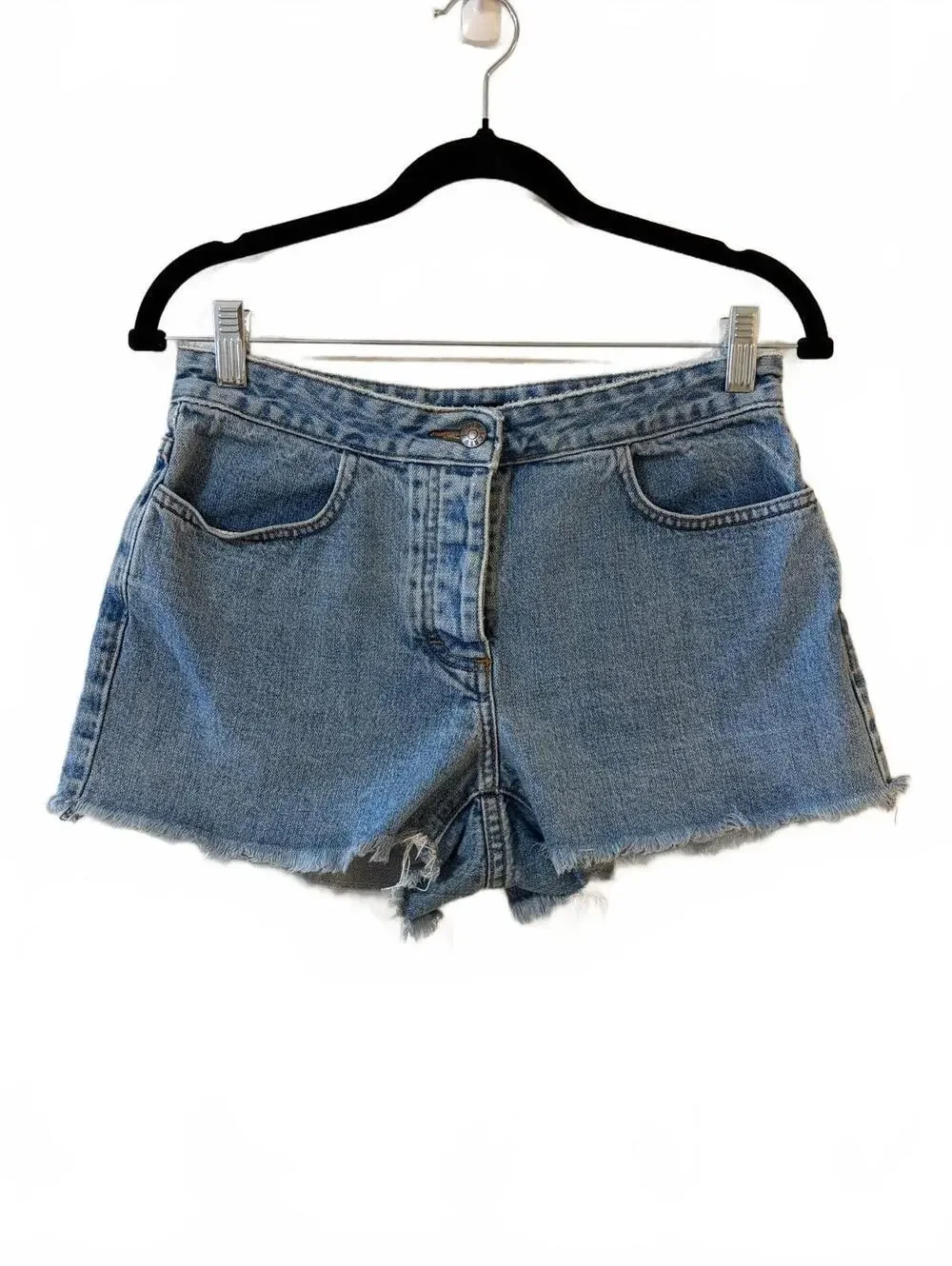 Vintage J.Crew Denim Cut-Off Shorts Womens Size 4 Light Wash Frayed Hem 5-Pocket